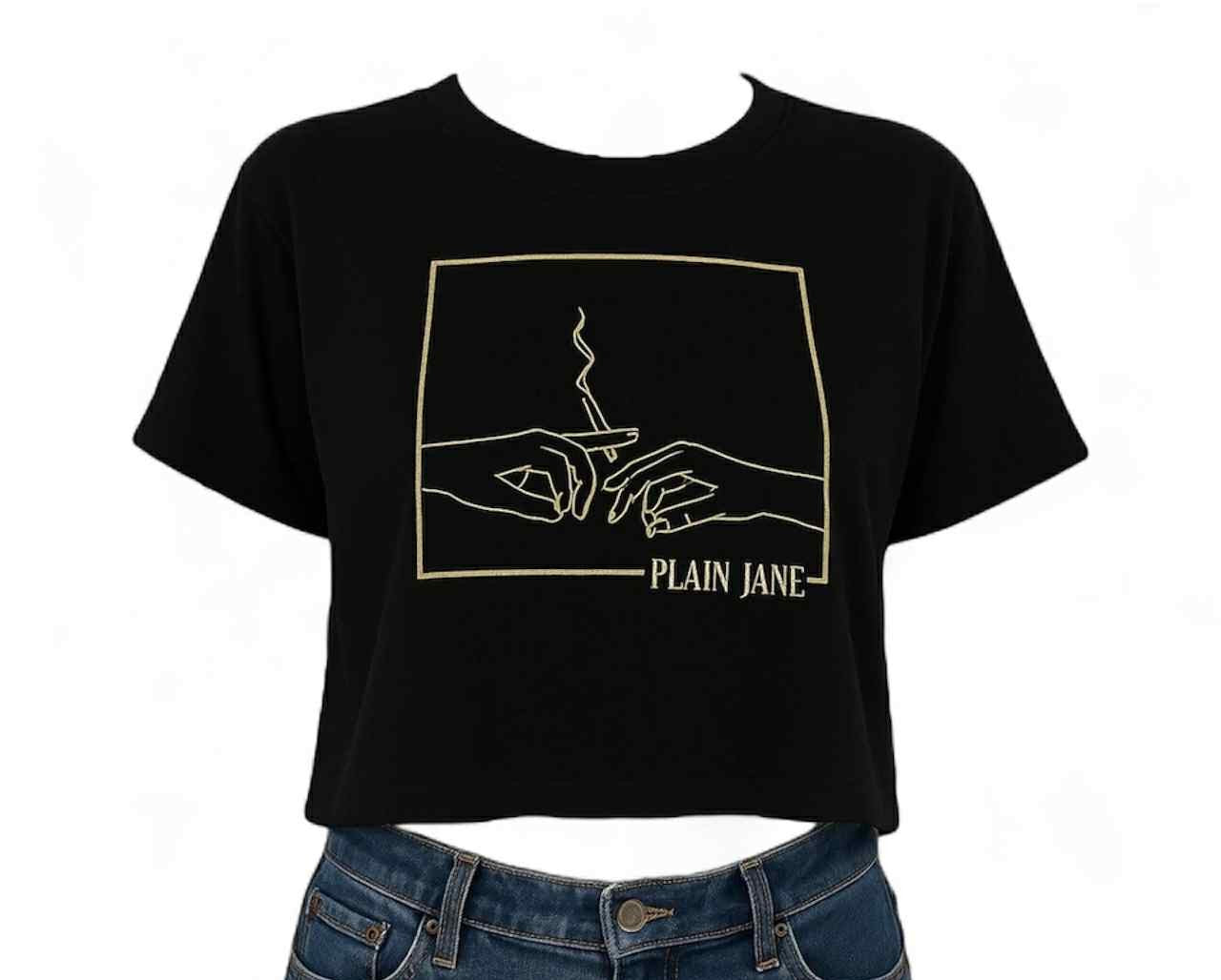 Plain Jane crop tee shirt pass joints