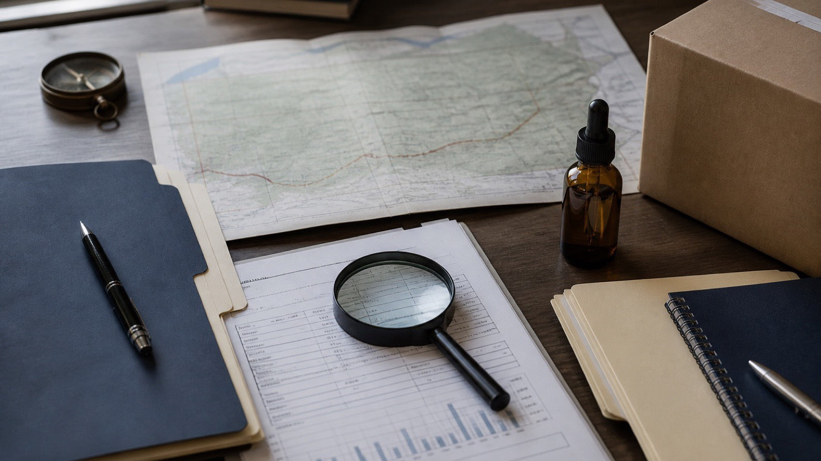Pennsylvania online hemp research with a state map, parcel, CBD oil and batch report