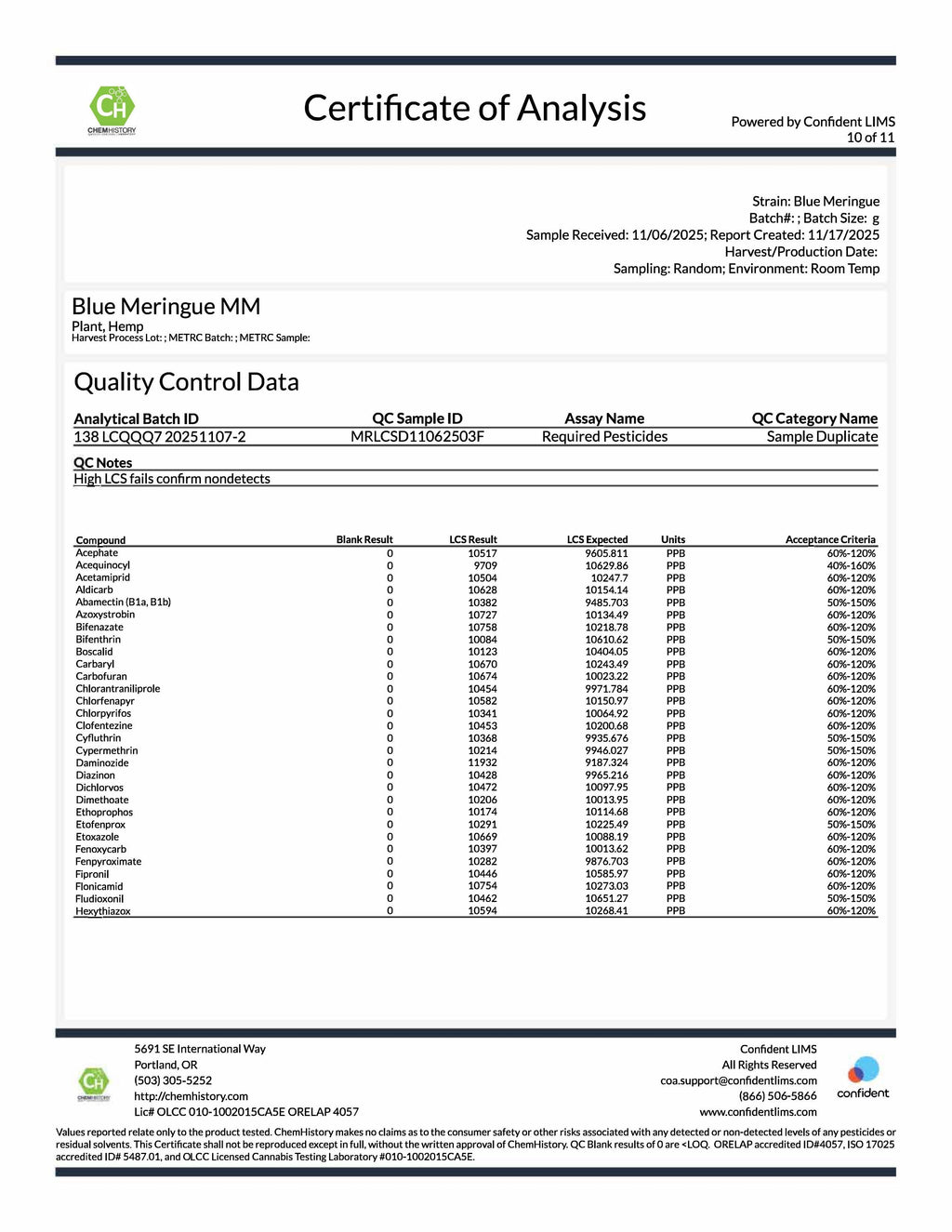 Blue Meringue COA 10