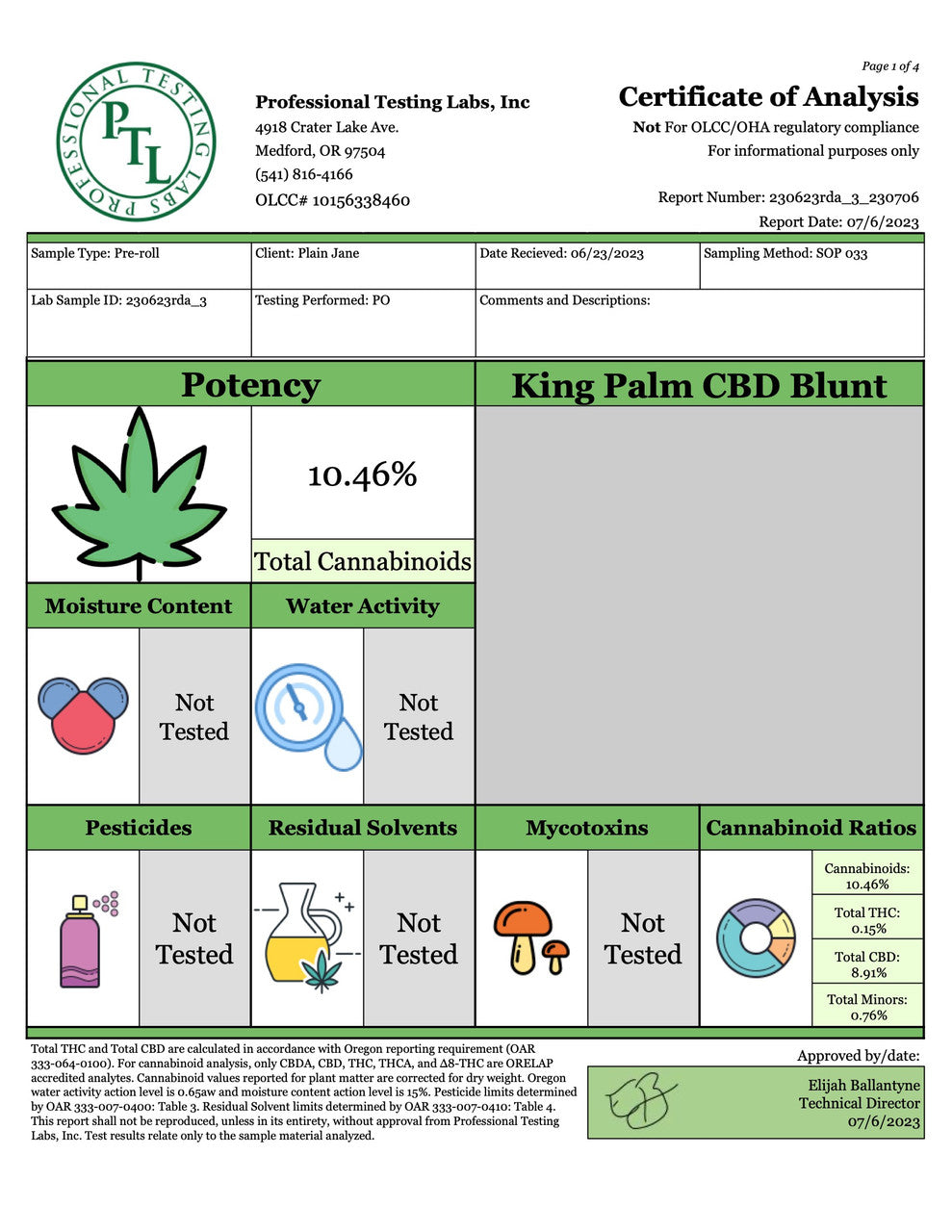 King Palm CBD Blunt 1.5g