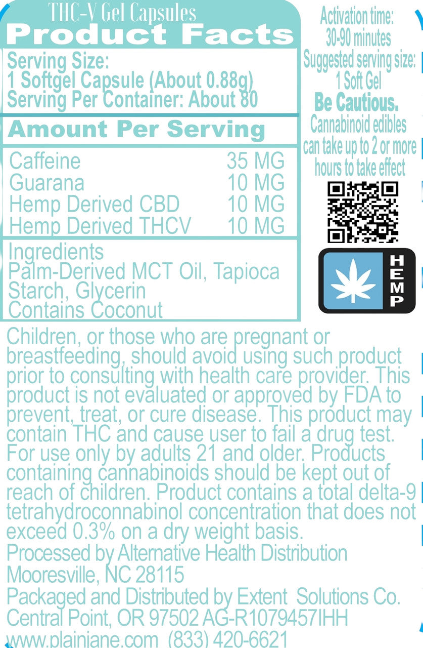 THCV + CBD Energy Vegan Soft Gels