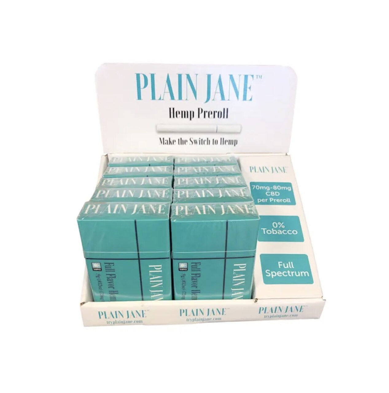 Plain Jane Filtered Full Flavor Hemp Pre-Rolls