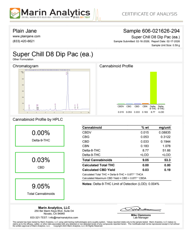 Super Chill D8 Dip pac 2026