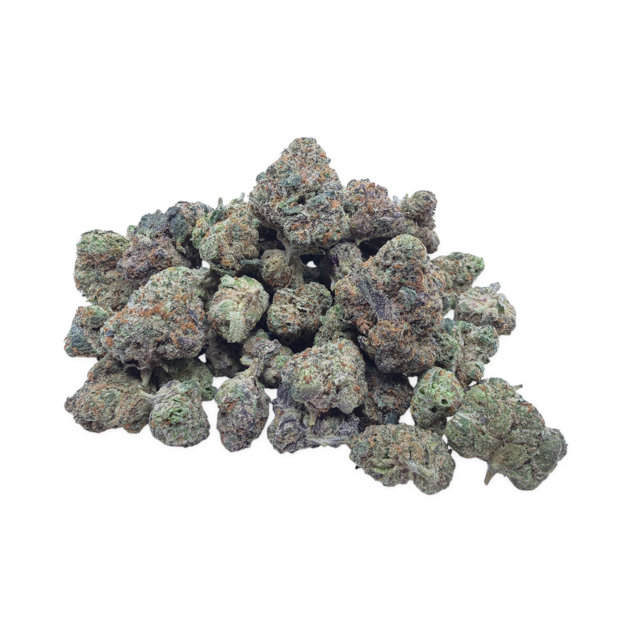 Black Ice Smalls THCA flower - current small buds on white background