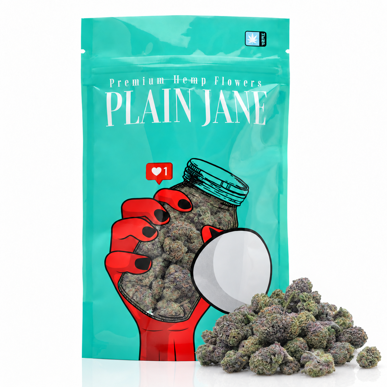 Plain Jane pouch with Black Truffle Indoor Smalls THCA flower current-batch buds
