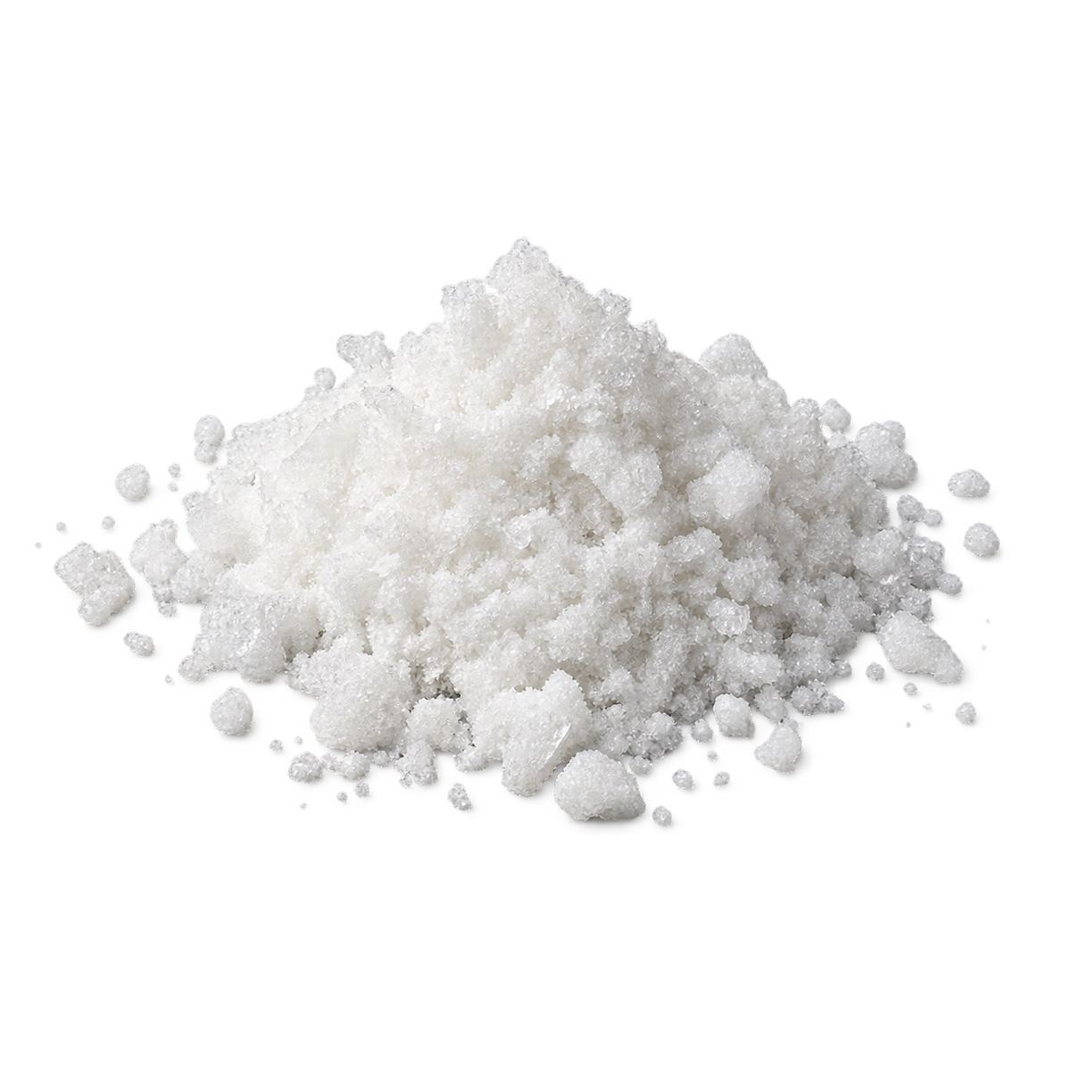 Unpackaged studio product photo of Bulk CBG Isolate, loose white crystalline powder on a transparent background