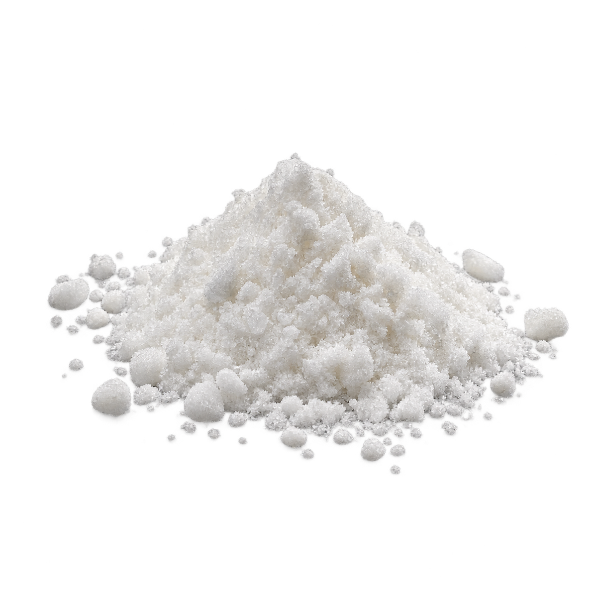 Unpackaged studio product photo of Bulk CBN Isolate, loose off-white crystalline powder on a transparent background