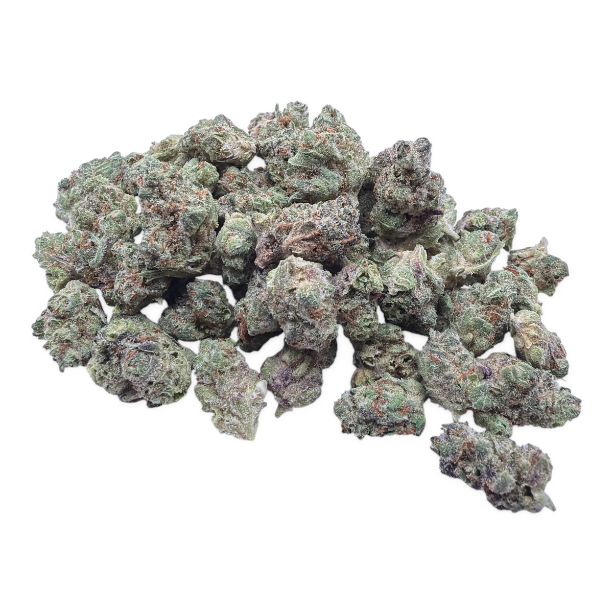 Candy Gas Smalls THCA flower - current small buds on white background