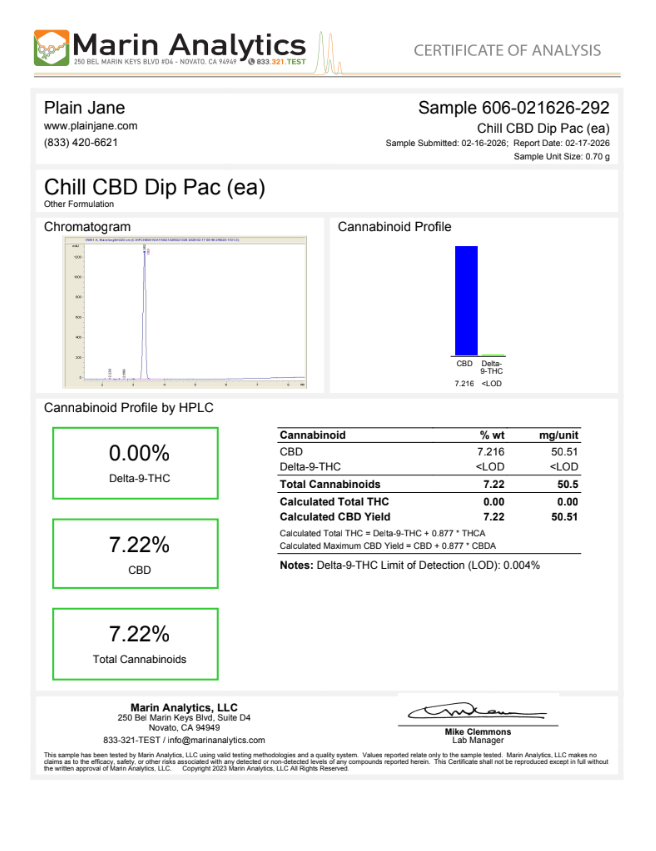 Chill CBD Dip Pac 2026