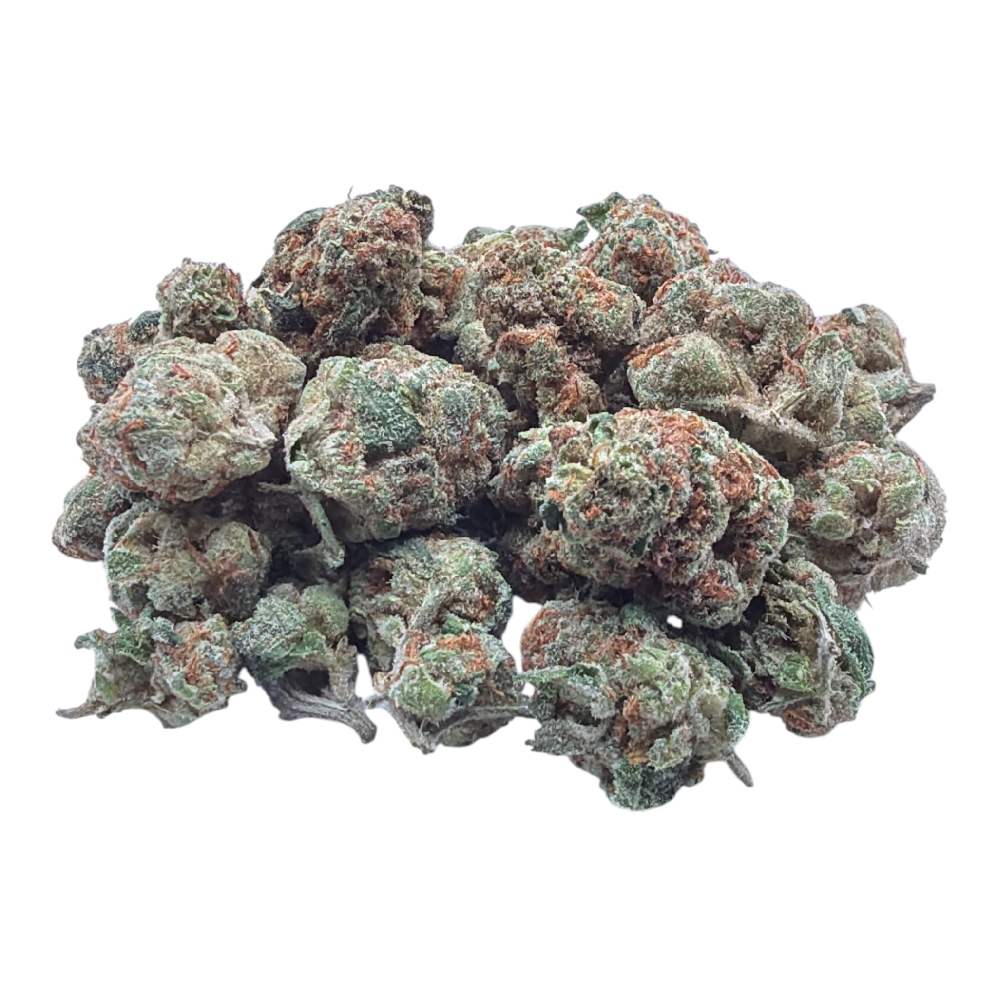 Glitter Bomb Smalls THCA flower - current small buds on white background
