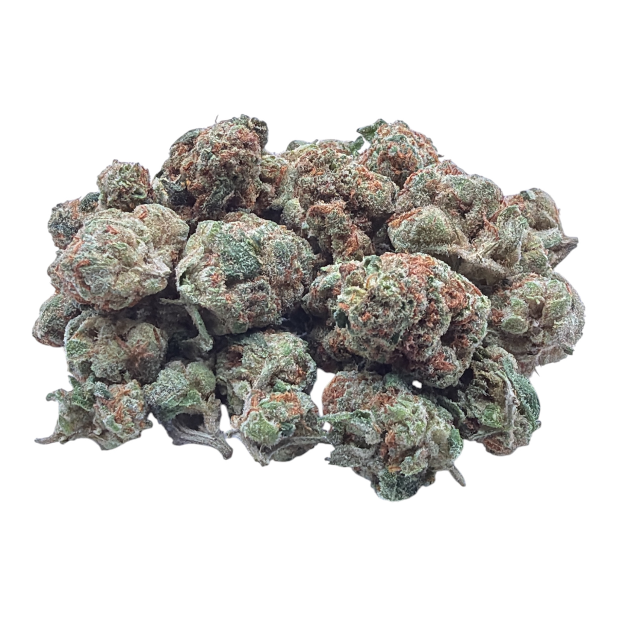 Glitter Bomb Smalls THCA flower - current small buds on white background