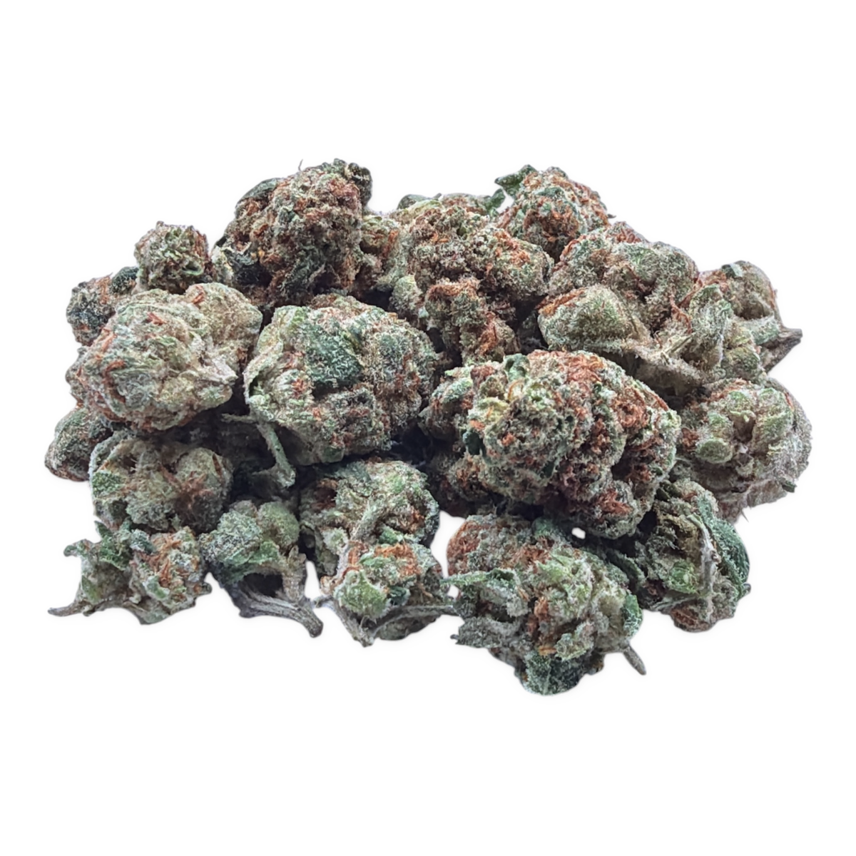Glitter Bomb Smalls THCA flower - current small buds on white background