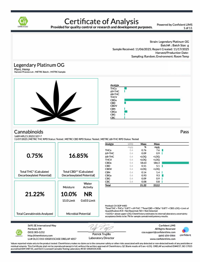 Legendary Platinum Og COA