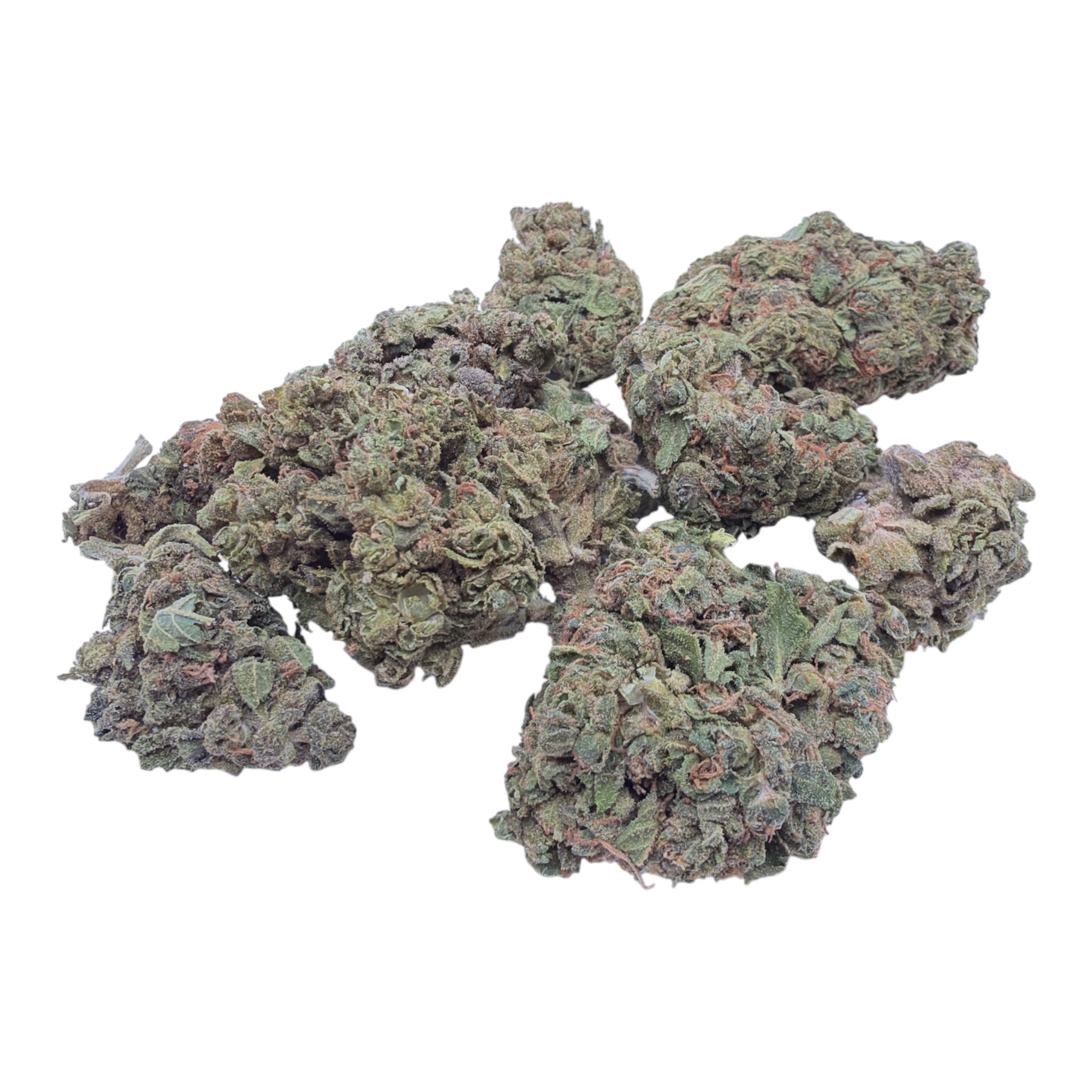 Lemon Headz Smalls THCA flower isolated on a white background