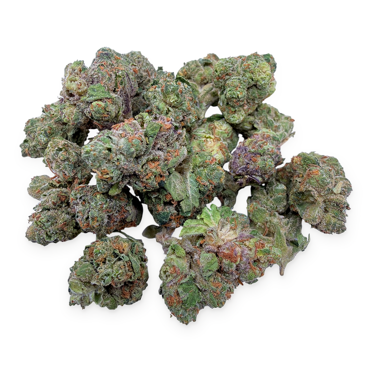 Mojito Indoor Smalls THCA flower – isolated buds on white background