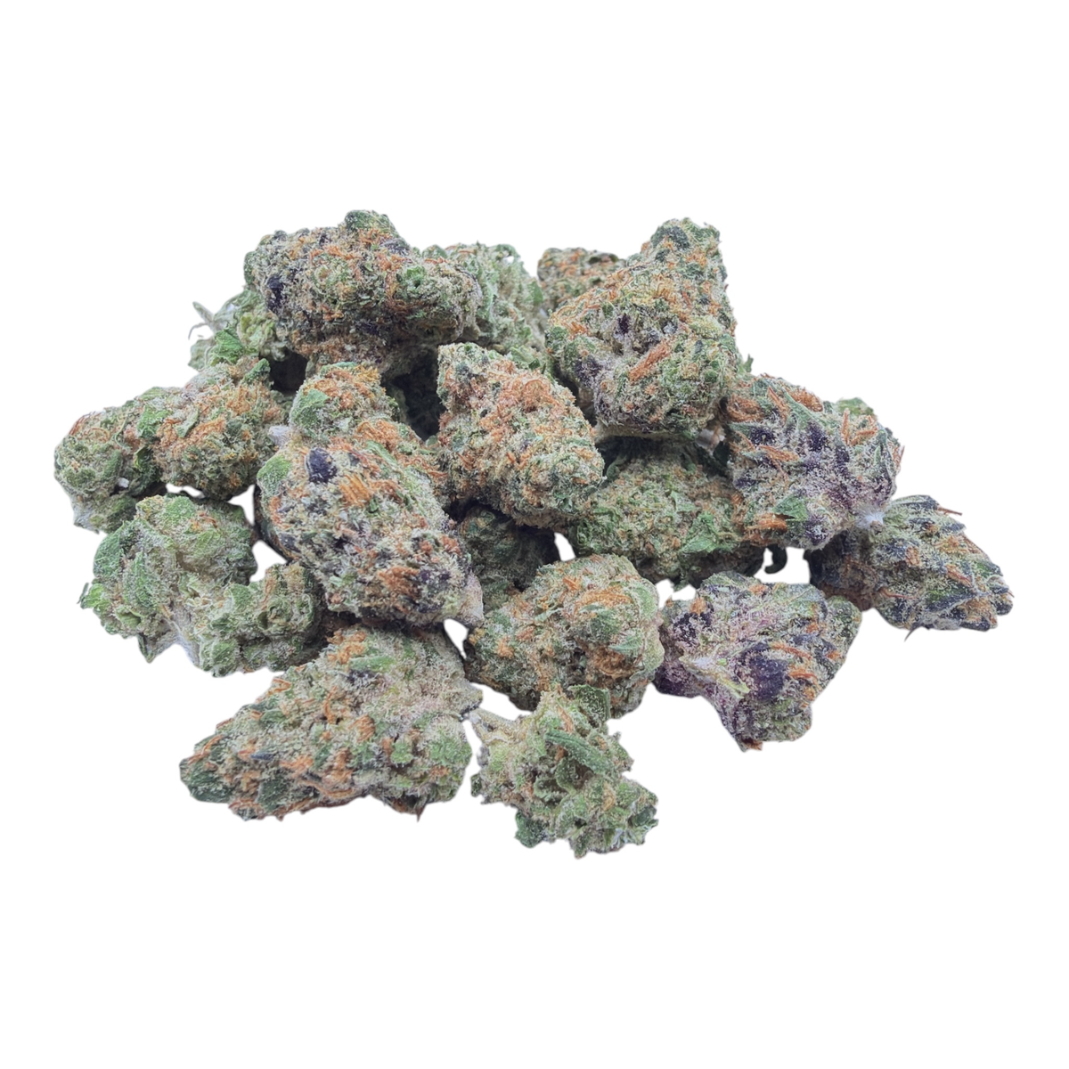 Peanut Butter Breath Indoor Smalls THCA flower – isolated current-batch buds