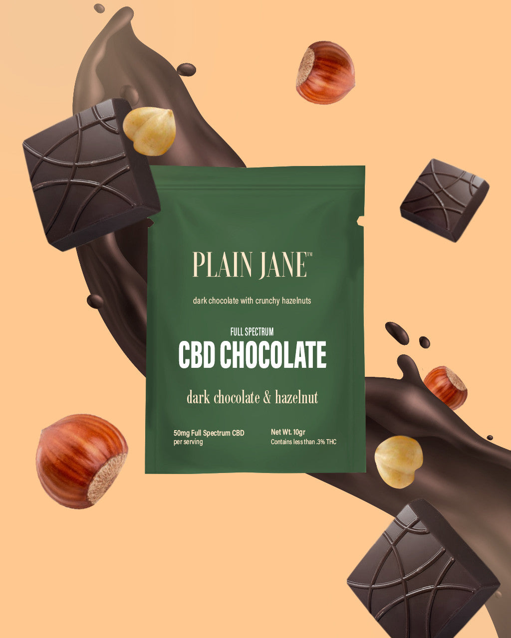 Full Spectrum  CBD Chocolate Mini -  50 MG CBD  - 2 MG THC