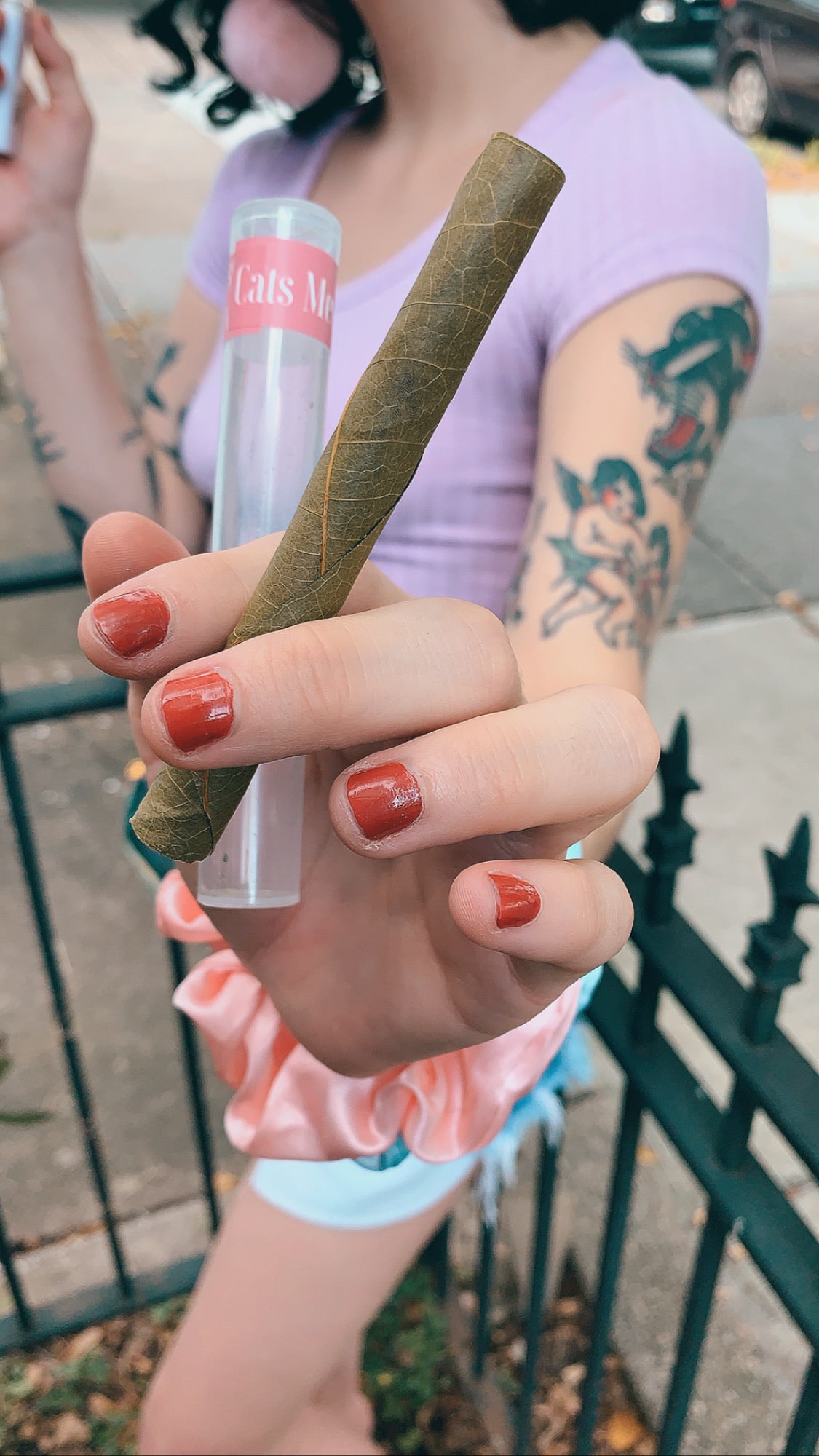 Hand holding a hemp joint in a lifestyle photograph
