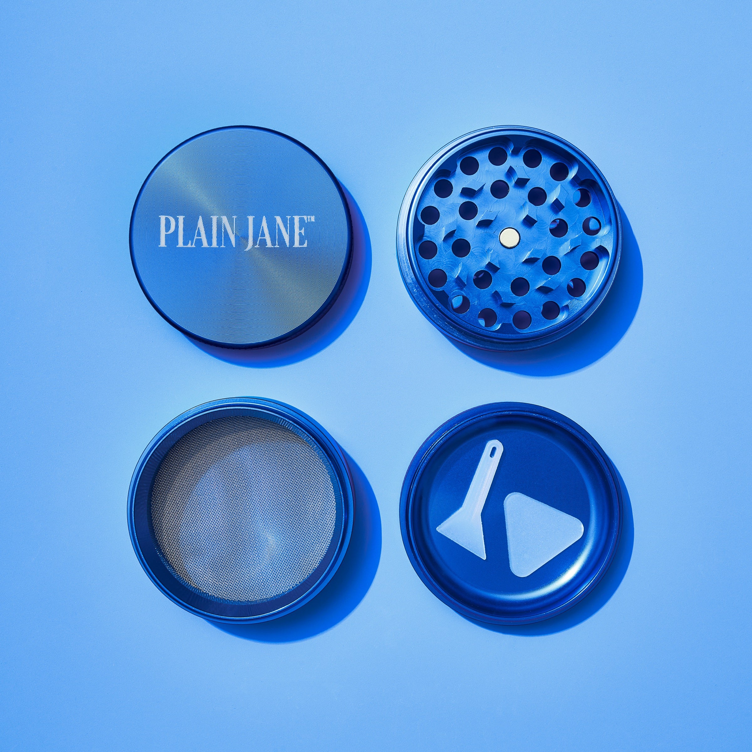 Blue four-piece Plain Jane grinder