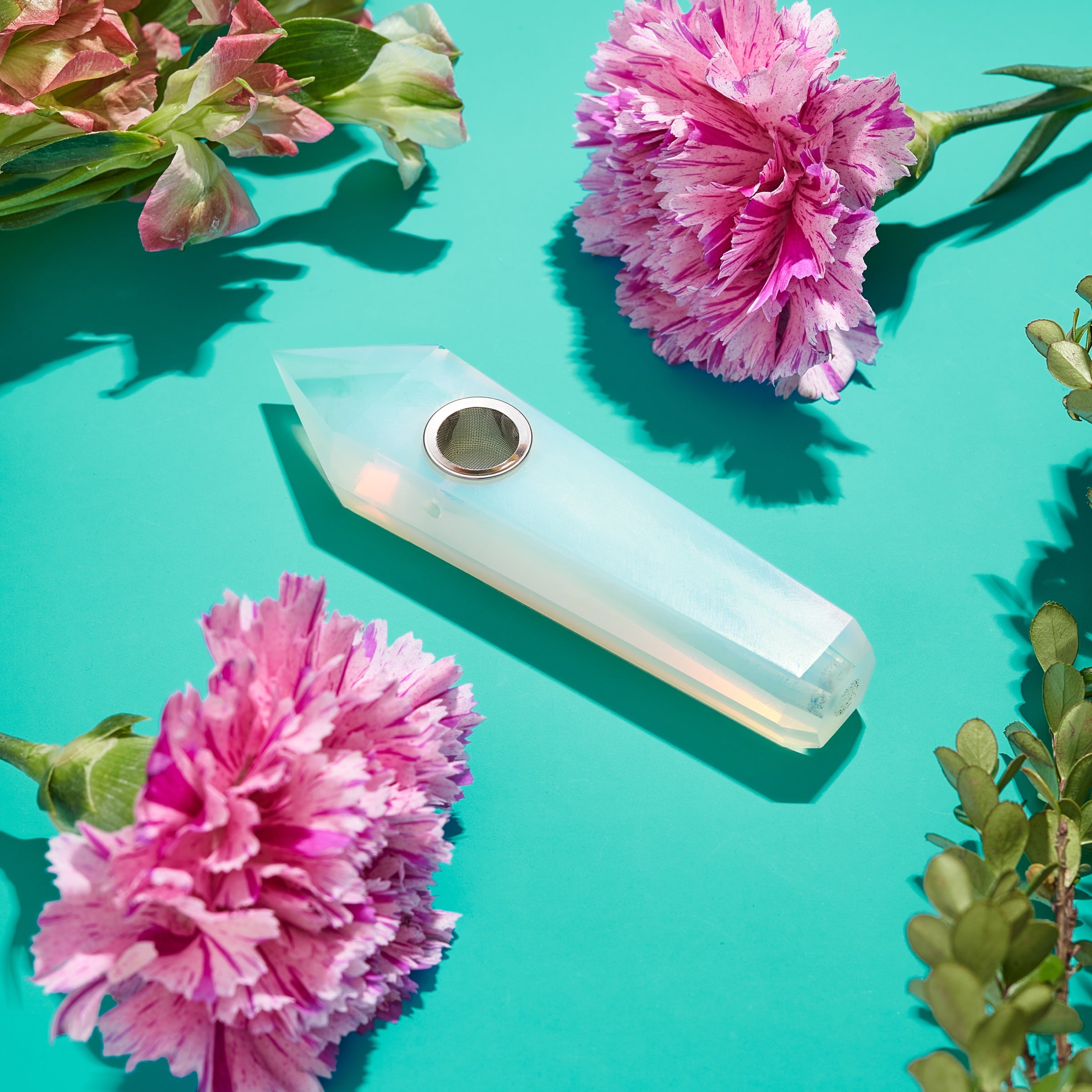 Plain Jane pipe with pink flowers