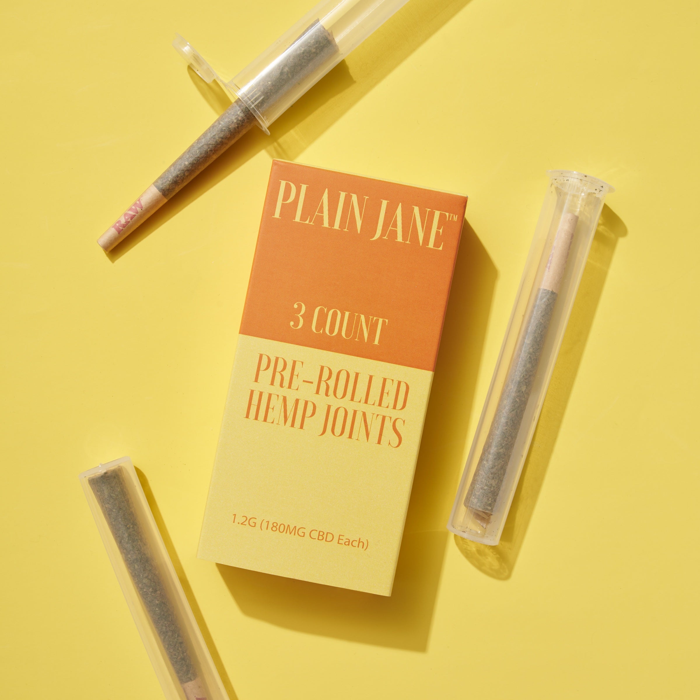 Plain Jane three-quarter gram pre-rolled hemp joints package