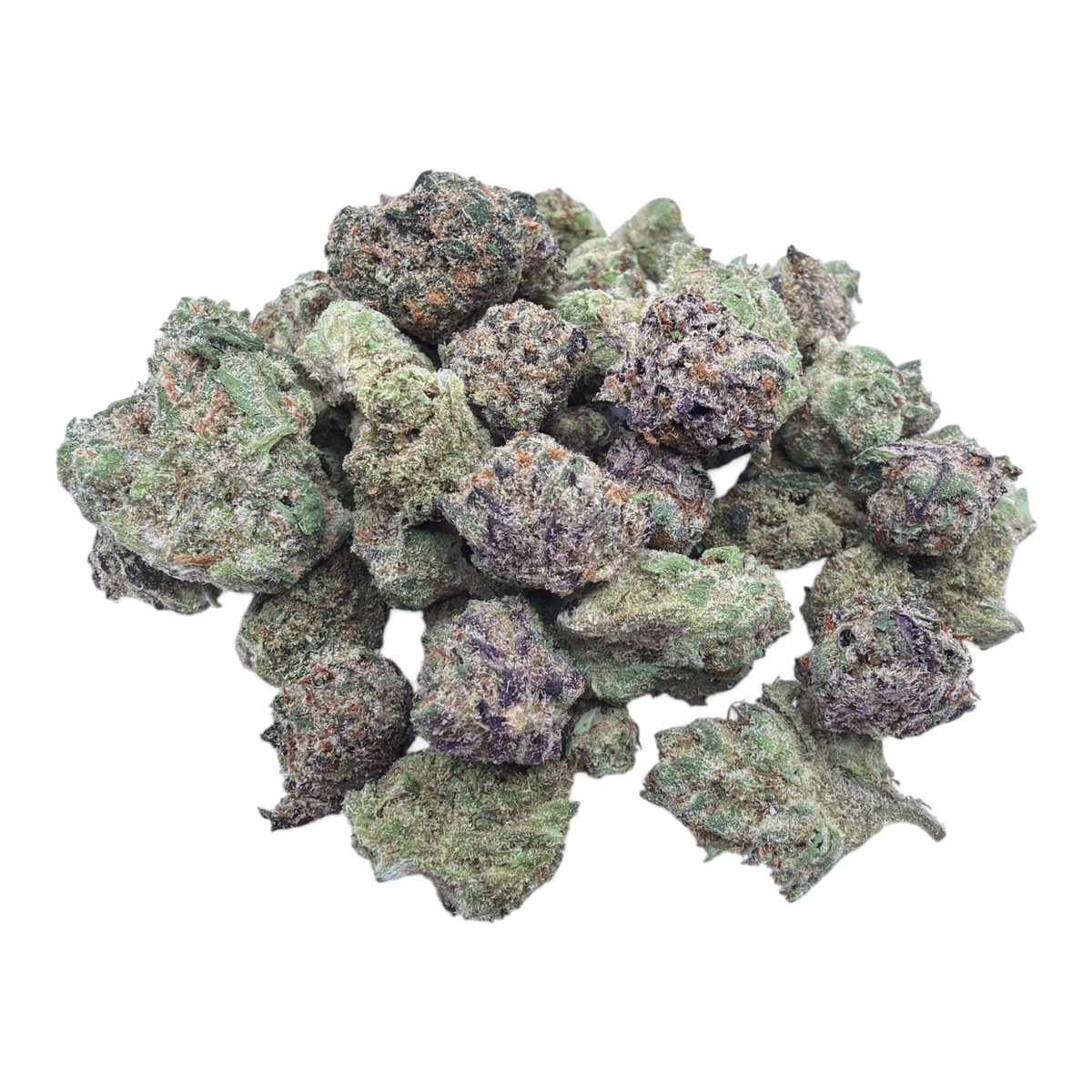Blueberry Skittlez Indoor Smalls THCA flower – isolated current-batch buds