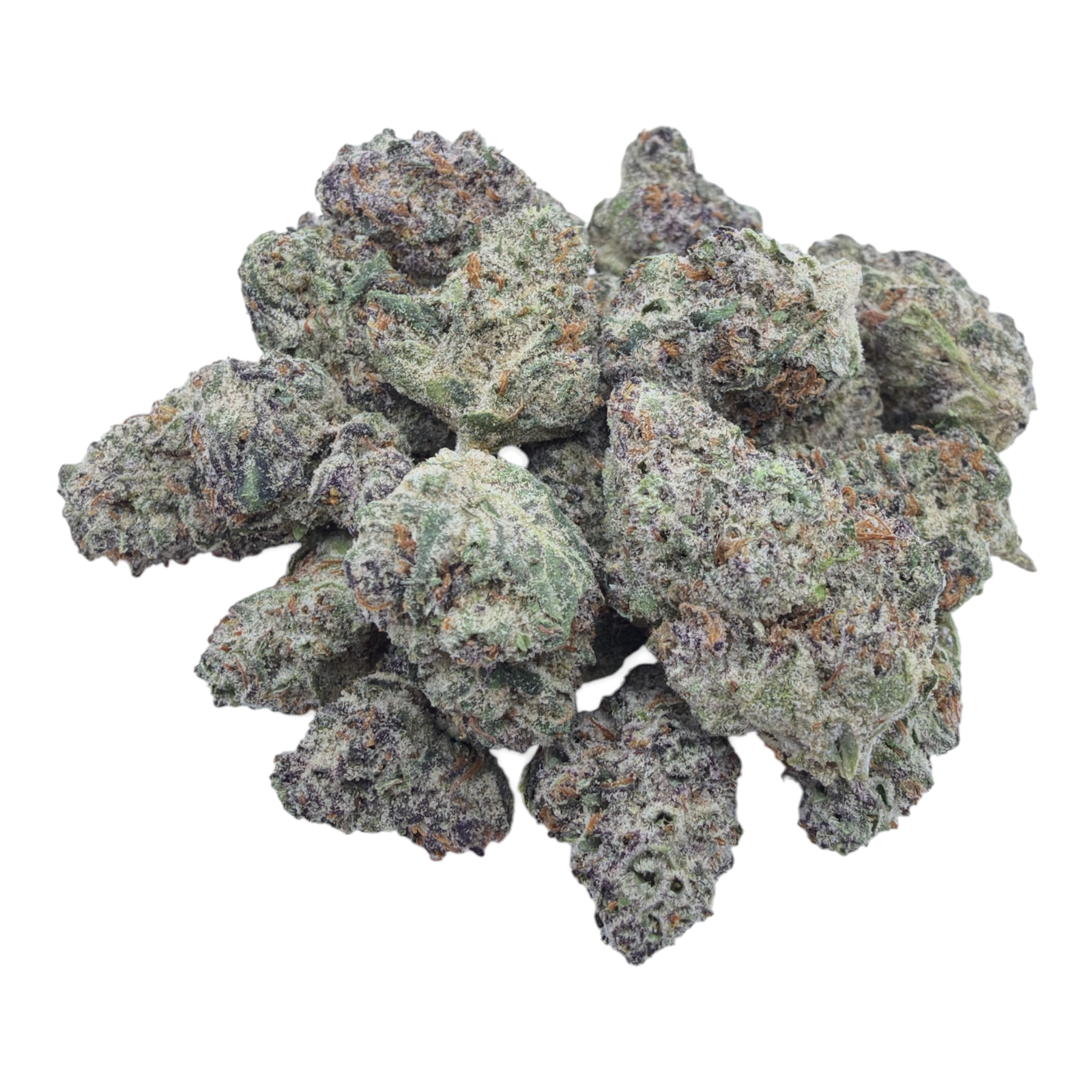 Black Piranha Indoor Smalls THCA flower isolated current-batch buds