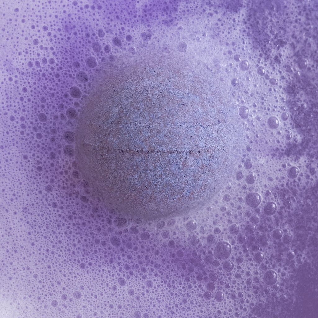 Plain Jane CBD bath bomb fizzing