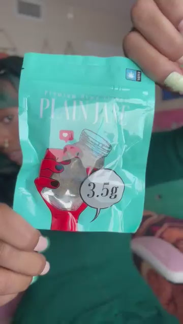 Plain Jane CBD flower shown in a short product video