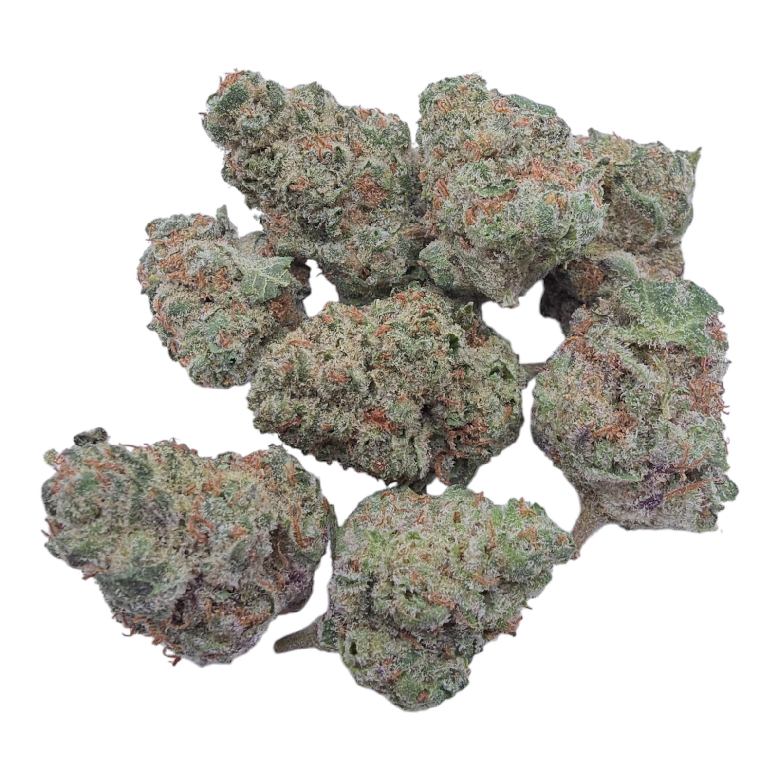 Triple Candy Exotic Smalls THCA flower on a white background
